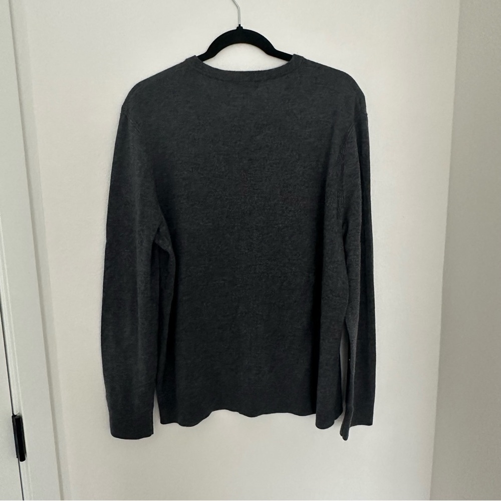 Theory Riland Harman V-Neck Cashmere Blend Sweater Charcoal Gray Size XL Men’s - Picture 8 of 8